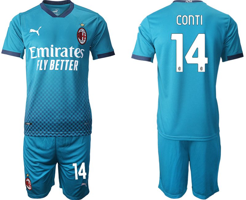 Men 2020-2021 club AC milan away #14 blue Soccer Jerseys->ac milan jersey->Soccer Club Jersey